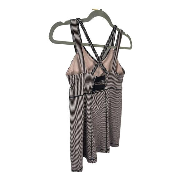 Lululemon Happy Strappy Tank Top Mini Pop Stripe Black Mink Berry Size 6 - Picture 8 of 8
